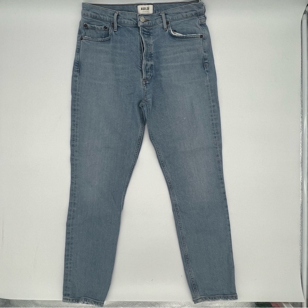 AGOLDE Nico High Rise Slim Jeans Size 30 –Organic Cotton – Light Wash Distressed